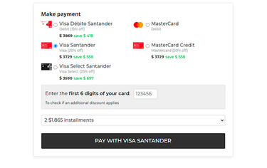 Checkout payments